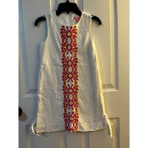 Lilly Pulitizer White Kolby Embroidered Dress Sz 10 Girls